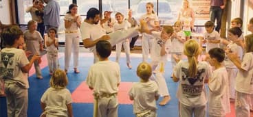 Kids capoeira roda class at Jaguar Gym