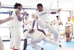 Capoeira roda in action at Equipe Jaguar Capoeira