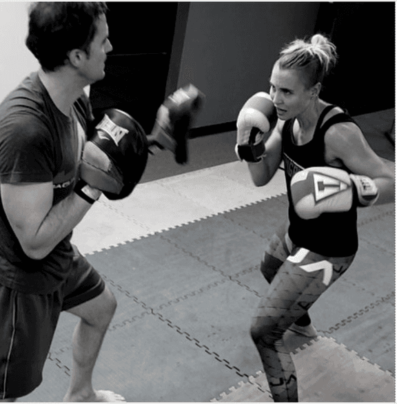 Students training self-defense at Jaguar Gym